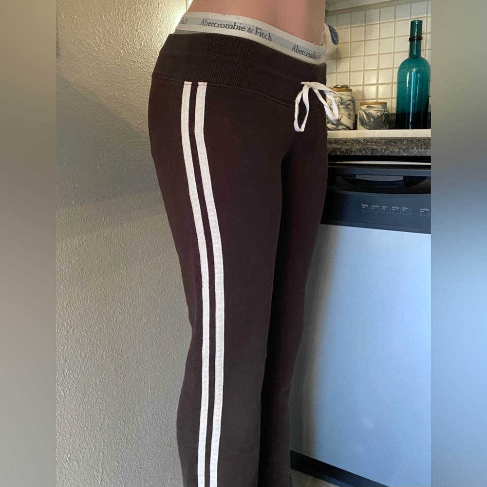 Vintage RARE Abercrombie brown low rise flare sweats - Picture 13 of 14